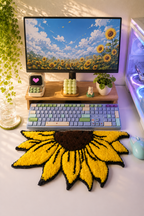 Sunflower desk mat keyboard rug, view 3