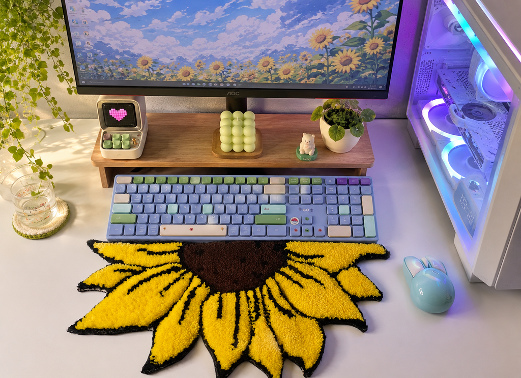 🌻Sunflower Desk Mat – Decorative & Soft Keyboard RUG