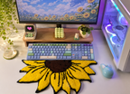 Sunflower desk mat keyboard rug, view 2