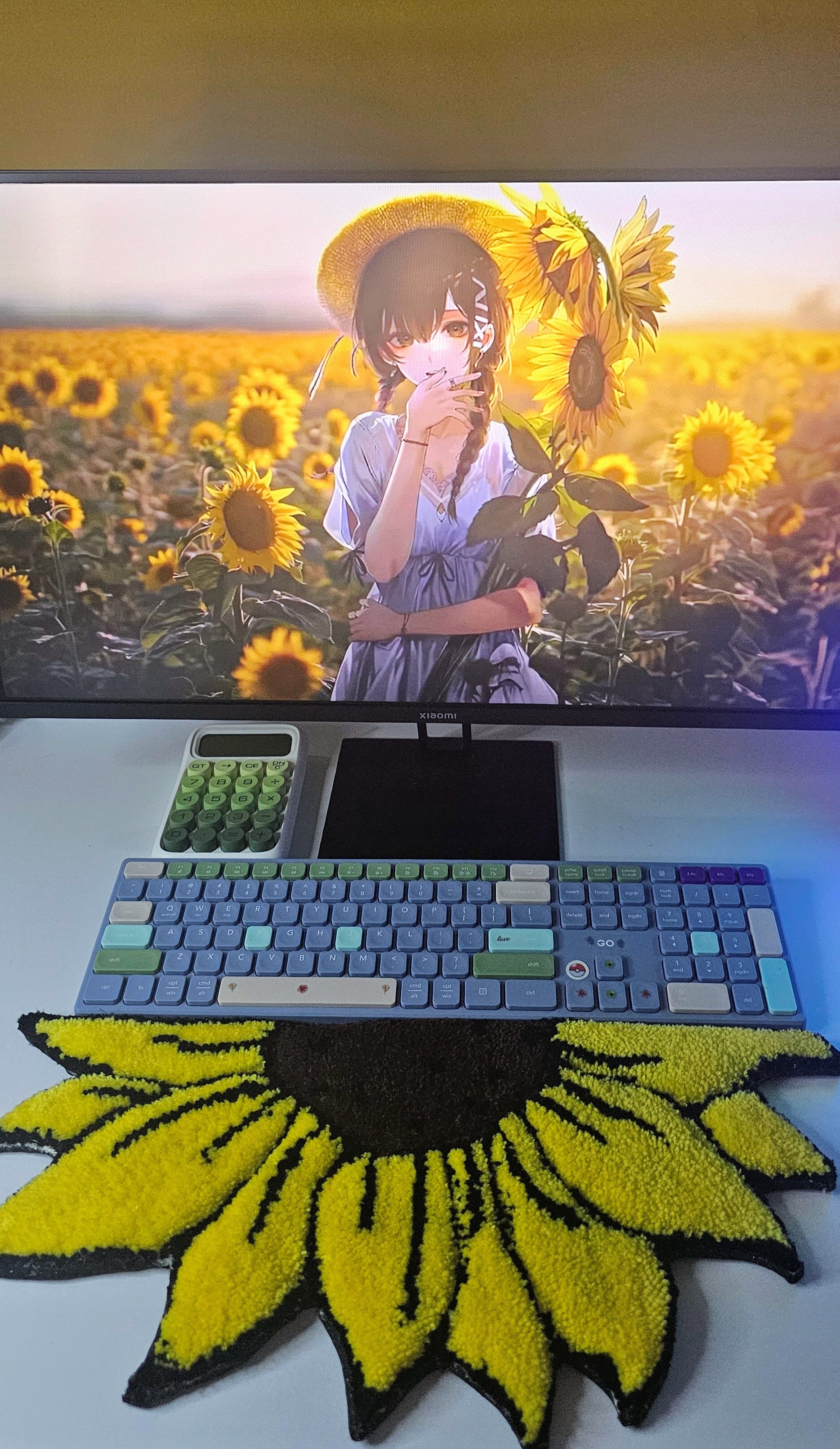 🌻Sunflower Desk Mat – Decorative & Soft Keyboard RUG