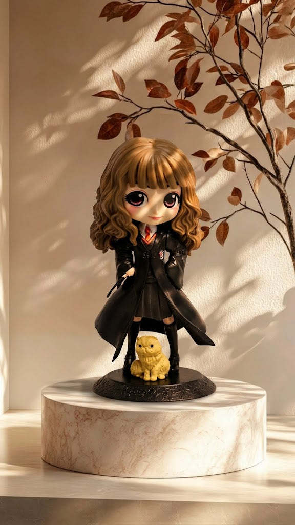 ✨ Magic School Girl Figure with Cat | Cute Fantasy Collectible Display Toy