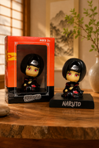 Red-eyed dark ninja chibi figure, view 2