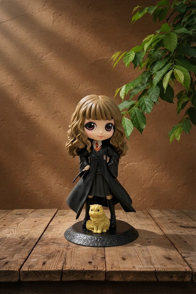 ✨ Magic School Girl Figure with Cat | Cute Fantasy Collectible Display Toy